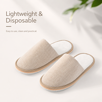 Chaussons d'hôtel jetables de luxe en tissu sergé à bout fermé pour l'approvisionnement en équipements de salle de bain des hôtels cinq étoiles