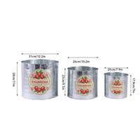 Set Pot Bunga Besi Bulat Buatan Tangan Berlapis Bubuk Ramah Lingkungan Anti Karat untuk Penggunaan Taman Dalam/Luar Ruangan