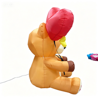 Ballon gonflable en forme de cœur de 1,5 m avec ours en peluche de dessin animé pour les célébrations romantiques de la Saint-Valentin et la décoration de mariage/jardin