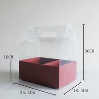 Boîte à gâteau transparente de luxe avec poignée, en PVC recyclable, pour mariage, Saint-Valentin, fête des mères, anniversaire, boîte cadeau
