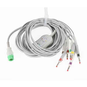 Eendelige Ekg-Kabel Met Leadwire Voor Mindray <span class=keywords><strong>Ecg</strong></span>-Kabel 10 Leidt Banaan Iec Standaard Ekg Patiëntkabel Oem-Service - Product Image 4