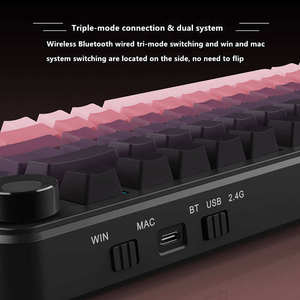 Mechanical <b>keyboard</b> RGB three-mode <b>wireless</b> hot-swappable side engraving game customized luminous gaming - Product Image 5