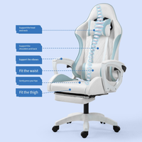 Chaise inclinable ergonomique pivotante à dossier haut de haute qualité chaise de jeu d'ordinateur de bureau à domicile réglable avec repose-pieds