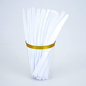 White Plastic Knives Plastic Cutlery Disposable Knives Pack-Disposable Flatware-Plastic Utensils Set for Party Supplies
