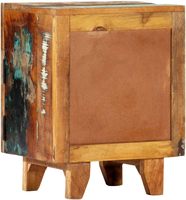 Table de chevet en bois sculpté à la main : Meuble de rangement en bois massif récupéré pour chambre à coucher, salon, avec tiroir