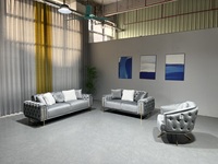 PZCN HOME Ensemble de canapé-lit moderne 1+1+3+3, en tissu velours, style nordique de luxe, canapé modulable pour salon