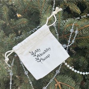 New Design Organic Cotton <b>Drawstring</b> Bags Custom Printed Logo Bag Minimalist Style Eco Muslin Cotton Jewelry Packaging <b>Pouch</b> - Product Image 2