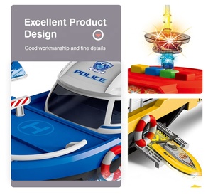 Nouveaux enfants stockage navire construction <span class=keywords><strong>garage</strong></span> bateaux 1:64 <span class=keywords><strong>voiture</strong></span> en métal set jouets avec lumière de musique - Product Image 4
