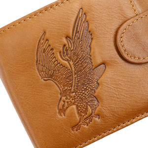 Cartera de Cuero Genuino para Hombre Eagle Hand Rub Color, Cartera Ultrafina Antimagnética RFID de Primera Capa de Piel de Vaca de Alta Gama - Product Image 6