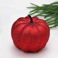 Grande citrouille artificielle Arnold en toile de jute verte, décoration d'Halloween, de Noël et d'hiver, grande taille ovale pour table