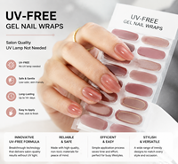 Enveloppes d'ongles en gel sans UV tendance, vente en gros, longue durée, à peler et coller, designs professionnels et sûrs