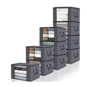 Sacs de rangement en tissu non tissé, grands, pliables, boîte de rangement pour lit pliable, sacs de rangement pour vêtements - Product Image 1