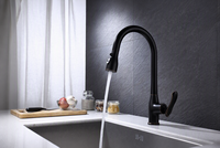 Robinet de cuisine moderne minimaliste en laiton de haute qualité, mitigeur chaud-froid à poignée unique avec cartouche céramique et douchette extractible