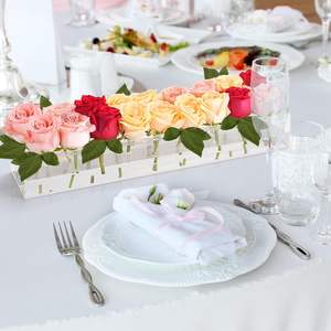 ऐक्रेलिक फूल बॉक्स 4 पीसी सजावटी लंबे स्पष्ट vase आधुनिक आयताकार ऐक्रेलिक vases स्पष्ट पुष्प सेंटरपीस ऐक्रेलिक फूल vase - Product Image 5