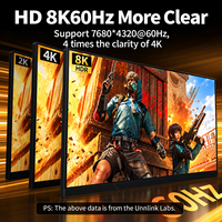 Kabel DP ke DP 8K Baru, Display Port Male 8K 60Hz HDR, Kabel Video Berbahan Nilon Kepang dan Aluminium Alloy untuk Monitor Gaming, PC Desktop