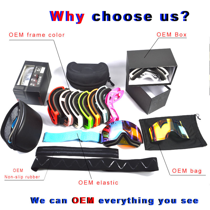 Wholesale Best Mirrored Anti-fog Custom Magnetic UV 400 Stylish Snow Skiing Goggles Double Layer Ski Glasses Ski Googles