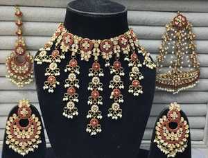 Gargantilla Kundan hecha a mano, conjunto de joyas chapadas en oro, moda india para mujeres, producto a granel hecho a mano - Product Image 6