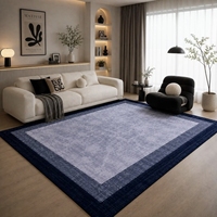 Tapis 3D doux au toucher pour salon et chambre, imprimé géométrique élégant, tapis de sol facile à nettoyer