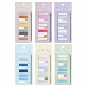 Multicolor Index Tabs <b>Sticky</b> <b>Notes</b> Ruler Gradient Glitter Design Adhesive Memo Pads Page Markers Office School Stationery - Product Image 6