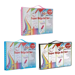 Ensemble d'art de luxe de 168 pièces pour enfants, crayons de couleur à l'eau en plastique non toxique, fournitures de dessin et de peinture pour la créativité - Product Image 2
