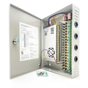 Fuente de alimentación conmutada para cámara cctv, 12v, 10a, 9 canales, con enchufe de CA