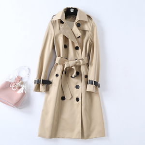 Cappotto <span class=keywords><strong>Trench</strong></span> Donna Autunno e Primavera all'Ingrosso, Stile Britannico con Colletto a Risvolto, Maniche Lunghe, Doppiopetto, 3 Colori - Product Image 3
