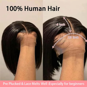 วิกผมบ๊อบผมแท้ ความหนาแน่น 200% 13x4 HD โปร่งใส สำหรับวิกผมบ๊อบสั้นตรง สีน้ำตาลน้ำผึ้งบลอนด์ สำหรับผู้หญิงผิวสี - Product Image 4