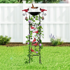 Décor de jardin Cardinal : Treillis pour plantes grimpantes, carillon éolien extérieur, décorations de <span class=keywords><strong>printemps</strong></span> pour pelouse - Product Image 1