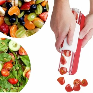Cortador de Tomates, Uvas y Cerezas, Cortador Manual de Frutas y Verduras para Ensaladas, Herramienta de Cocina, Cortador Progresivo con Cierre - Product Image 1