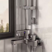 Robinet de salle de bain moderne à poignée unique en chrome poli pour montage mural Baignoire en cuivre