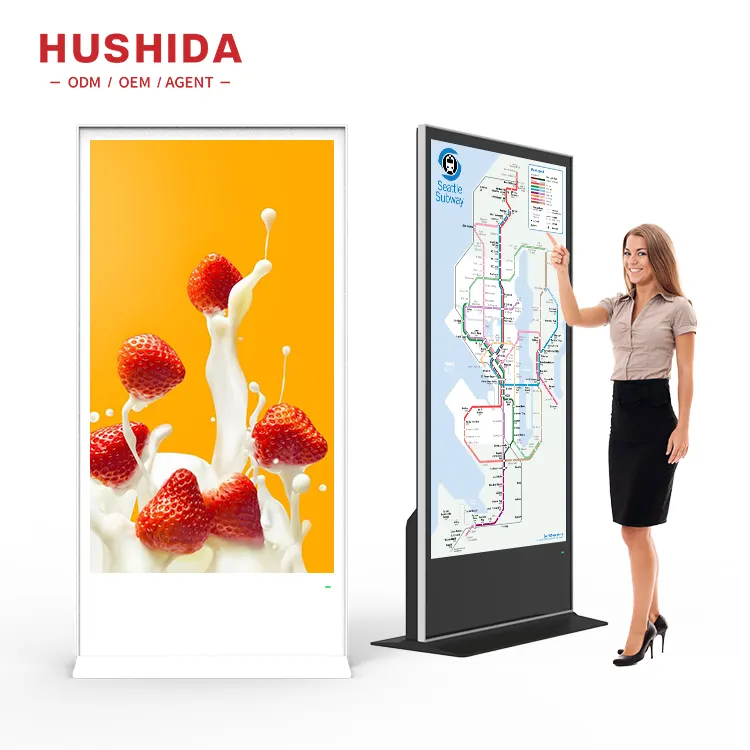 Large Touch Screen Panel Usb Wifi Android Lcd Advertising Screen And Display Lcd Floor Standing Digital Signage