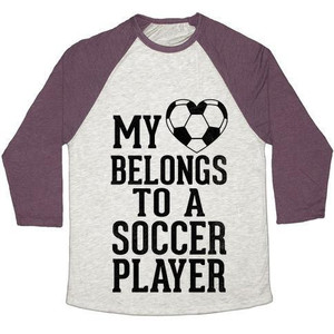 My Heart Belongs to a Soccer Player (<b>Baseball</b> <b>Tee</b>) Unisex Tri-Blend <b>Baseball</b> <b>Tee</b> - Product Image 5