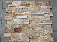 Revêtement mural extérieur en pierre naturelle de quartzite orange, revêtement extérieur moderne, résistant à l'érosion et aux acides