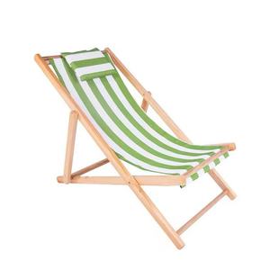 Chaise longue de plage pliable en bois et toile, vente en gros, tendance 2022 - Product Image 2