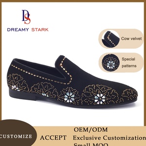Chaussures de bureau et de carrière à enfiler, faites à la main, de haute qualité, en cuir véritable, légères et confortables, avec design en cristal et diamant, logo personnalisé, collection Printemps - Product Image 2