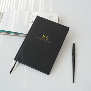 Tùy chỉnh màu đen PU <span class=keywords><strong>Leather</strong></span> bìa với thiết kế logo in ấn cá nhân máy tính xách tay bìa cứng A5 kích thước tự tình yêu Tạp Chí kế hoạch - Product Image 5