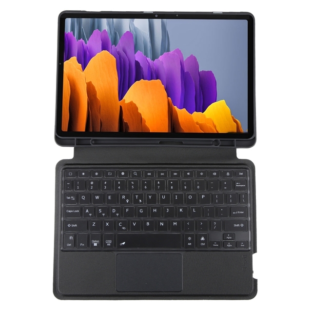 Original Factory Backlight Lower Pen Slot Wireless Keyboard Leather Case for Samsung Galaxy Tab S7 T870