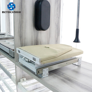 Betoci Concealed Sliding Ironing Board Mat Rectangle Wall Mounted Built-In Heat Resistant Beige Folding Rotating - Product Image 1