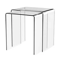 Mesa de anidación acrílica transparente personalizada para decoración del hogar, mesa lateral de acrílico con diferentes tamaños