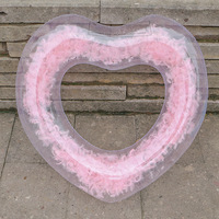 Bouée de natation gonflable en forme de cœur avec plumes Zhanxing PVC 120 cm pour femmes