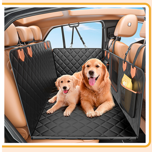 Asiento trasero de ventilación de malla Oxford, hamaca para mascotas de coche para perros, funda de asiento de coche de fondo duro para perros, funda de asiento trasero con bolsillo - Product Image 6