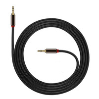 Kabel Audio Aux 3.5mm Male to Male Stereo Hi-Fi, Kabel Nylon Kepang 1/8 untuk Headphone, Mobil, Stereo Rumah, Speaker