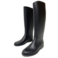 Bottes d'Équitation Hautes Noires Imperméables pour Hommes, Bottes en Caoutchouc, Équitation Parent-Enfant avec Élastique, Vente en Gros