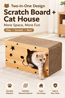 Griffoir pour chat moderne 2-en-1 avec logo personnalisé, grand format, écologique, en carton ondulé, lit pour chat, OEM ODM, meubles pour chat