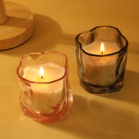 INS Hotsell 6.5oz Ambre Irisé Verre Cristal Bougeoir Décor À La Maison Pâques Instock Or Bougie Navire Pot Meilleur Vendeur