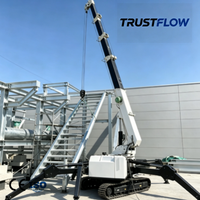 Grue araignée sur chenilles 4T, double alimentation diesel-électrique, flèche à 7 sections, hauteur de levage 15m, vente en gros B2B