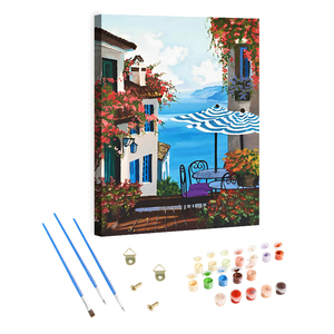 <span class=keywords><strong>Peinture</strong></span> par numéros DIY Café en bord de mer <span class=keywords><strong>Peinture</strong></span> par numéros <span class=keywords><strong>Photo</strong></span> personnalisée <span class=keywords><strong>Peinture</strong></span> à l'huile par numéros Paysage - Product Image 1