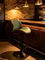 Chaise de bar sans accoudoirs de style européen, hauteur réglable, structure en bois, pivotante, tabouret en cuir de luxe léger pour hôtel, salle à manger, salon