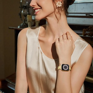 Blissbands, pulsera fina de metal de acero inoxidable, banda de repuesto Compatible con <span class=keywords><strong>Apple</strong></span> <span class=keywords><strong>Watch</strong></span> 38mm Ultra SE Series Gold para mujer - Product Image 6