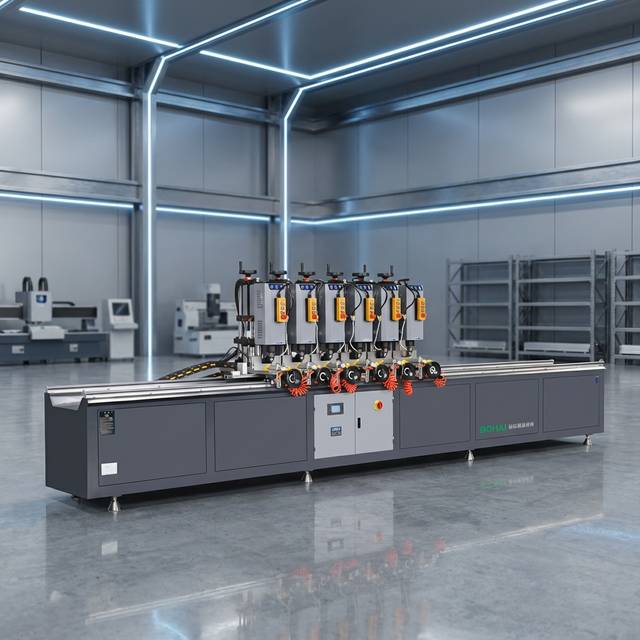Multi-hole Simultaneous Drilling Six-head Aluminum Combination Drilling Machine with Motor Bearing Airhydraulic Damping Cylinder